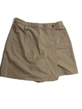 ALIA Casual Wrap Skort Beige 16 High Waist Academic Minimalist Classic Workwear